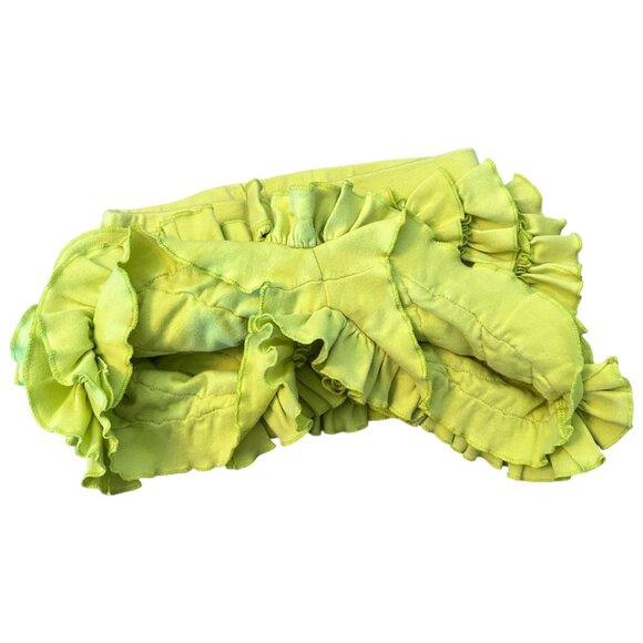 Lemon Loves Time Chartreuse Ruffle Frilly Campy Flamboyant Skort 6 - Picture 3 of 4